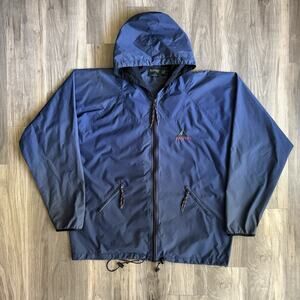 Vintage Jansport Windbreaker Jacket Men's Size L Blue Zip Up Lightweight 1990s